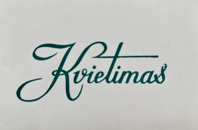 An invitation card, 1980. Collection of Meinardas Brazaitis