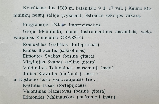  The text, 1980. Collection of Meinardas Brazaitis